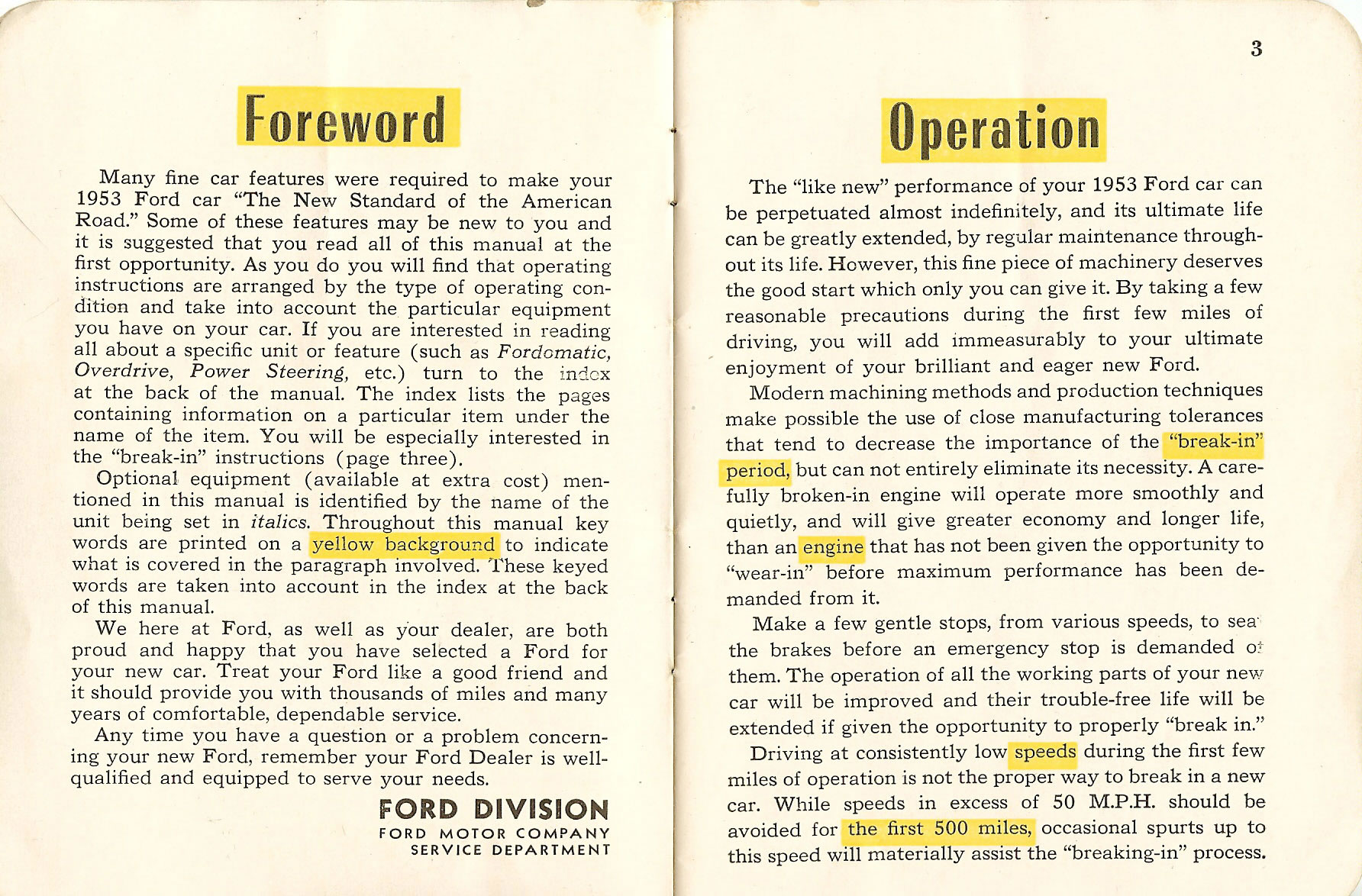 1953 Ford Owners Manual Page 17